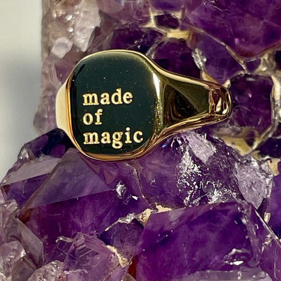 2/$20 ✨ 18k Gold-plated “Made Of Magic” Signet Ring Free People Style Ring - Picture 5 of 11